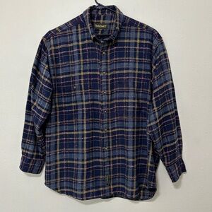 Men’s Timberland Plaid long sleeve button down blue color Shirt Size XL